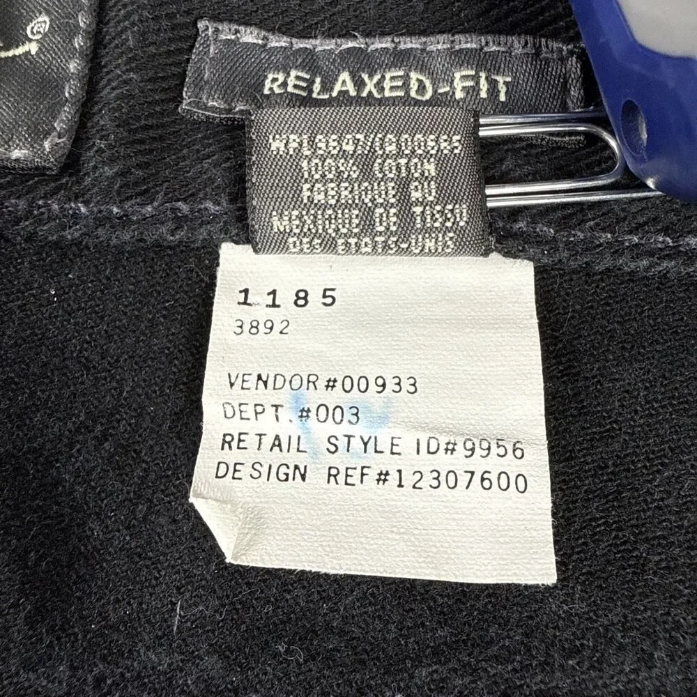 Eddie Bauer Jeans Mens 42 X 32 Black Denim  Straight Leg Relaxed Fit 100% Cotton